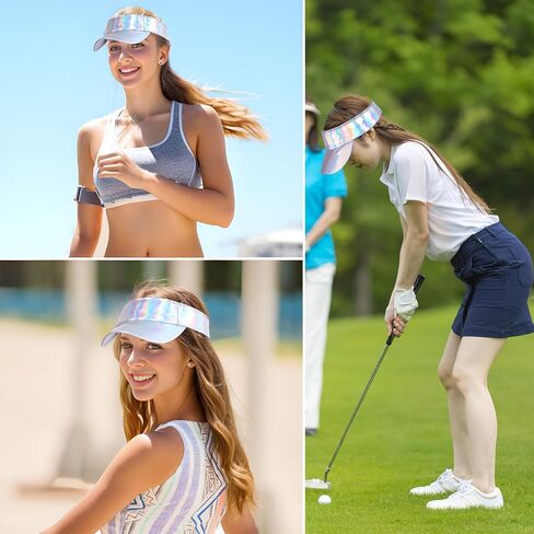 Marrywindix 1 Piece of Sport Wear Athletic Visor Sun Sports Visor Hat Laser Visor Adjustable Cap for Women and Men (One Size) in Saudi Arabia