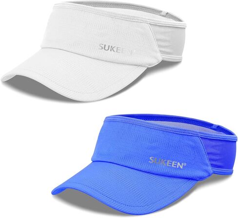 Sukeen 2 Pack Sports Sun Visor Women Men Lightweight Packable Stretchy Visor Hat for Golf, Tennis, Running, Daily Wear in Kuwait