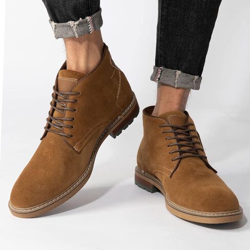 Arkbird Mens Chukka Boots Suede Leather Classic Fashion Casual Ankle Lace-up Dress Boots for Men in Saudi Arabia