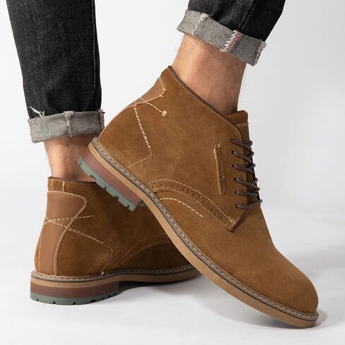 Arkbird Mens Chukka Boots Suede Leather Classic Fashion Casual Ankle Lace-up Dress Boots for Men in Saudi Arabia