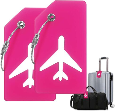 Luggage Tag - Travel Essentials Accessories for Suitcases Quickly Identify, Travel Tags for Luggage, Backpacks, Bags, Baggage, Cruise Suitcases - Flexible & Bright Silicone in Kuwait