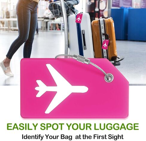 Luggage Tag - Travel Essentials Accessories for Suitcases Quickly Identify, Travel Tags for Luggage, Backpacks, Bags, Baggage, Cruise Suitcases - Flexible & Bright Silicone in Kuwait