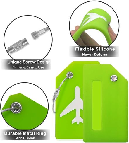 علامة الأمتعة - ملحقات أساسيات السفر لحقائب السفر يمكن التعرف عليها بسرعة، علامات السفر للأمتعة وحقائب الظهر والحقائب والأمتعة وحقائب الرحلات البحرية - سيليكون مرن ومشرق in Kuwait