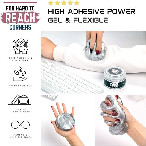 مجموعة أدوات تفصيل السيارة من ماجيك سبروس، جل لمنتجات تنظيف لوحة القيادة الداخلية للسيارة، معطر معطر مزيل للغبار غير مائي، معجون تنظيف المفروشات، ملحقات تنظيف الكمبيوتر المحمول، سلايم السيارة in Kuwait