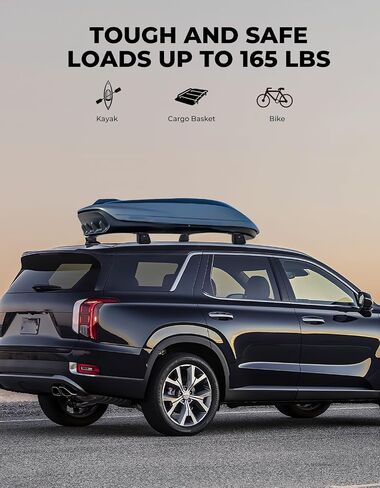قضبان متقاطعة للأسقف قابلة للقفل من JOYTUTUS متوافقة مع خط 2019-2024 Palisade SE SEL XRT المحدود مع سياج جانبي، وقضبان متقاطعة لسكك السقف من الألومنيوم، وقضبان عرضية حاملة البضائع على السطح منخفضة الضوضاء in Saudi Arabia