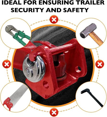 HQPASFY Trailer Hitch Lock with Keyed Padlock, Trailer Coupler Lock with Pin, Coupler Lock Model Tl-33 Trailer Lock,Fits Over 2" to 2-5/16" Couplers - Red in Kuwait
