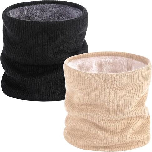 Winter Fleece Scarf Lined Circle Loop Neck Warmer Double-Layer Neck Face Mask Infinity Knit Fleece Neck Scarf Women in Kuwait