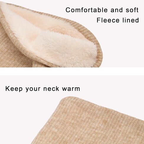Winter Fleece Scarf Lined Circle Loop Neck Warmer Double-Layer Neck Face Mask Infinity Knit Fleece Neck Scarf Women in Kuwait