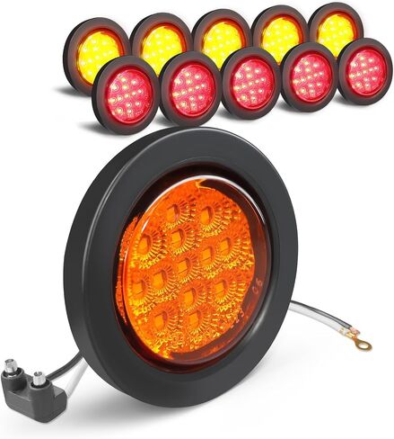 Agrieyes 2.5 Inch LED Marker Lights, 11Pcs Round Clearance Lights for Trailer, 13 LED 2.5" Side Marker Light for Truck, Semi-truck, Boat, Flatbed, RV Amber Red in Saudi Arabia
