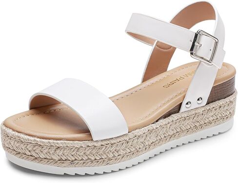DREAM PAIRS Women's Platform Espadrilles Wedge Sandals, Comfortable Open Toe One Band Sandals for Women Dressy Casual Summer in Saudi Arabia