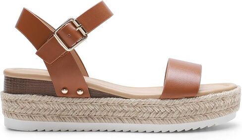 DREAM PAIRS Women's Platform Espadrilles Wedge Sandals, Comfortable Open Toe One Band Sandals for Women Dressy Casual Summer in Saudi Arabia