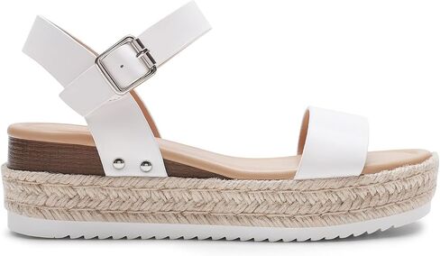 DREAM PAIRS Women's Platform Espadrilles Wedge Sandals, Comfortable Open Toe One Band Sandals for Women Dressy Casual Summer in Saudi Arabia