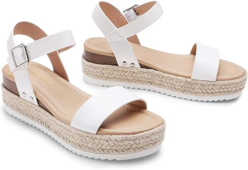 DREAM PAIRS Women's Platform Espadrilles Wedge Sandals, Comfortable Open Toe One Band Sandals for Women Dressy Casual Summer in Saudi Arabia