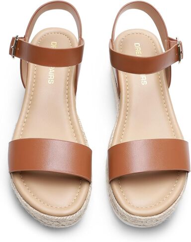 DREAM PAIRS Women's Platform Espadrilles Wedge Sandals, Comfortable Open Toe One Band Sandals for Women Dressy Casual Summer in Saudi Arabia