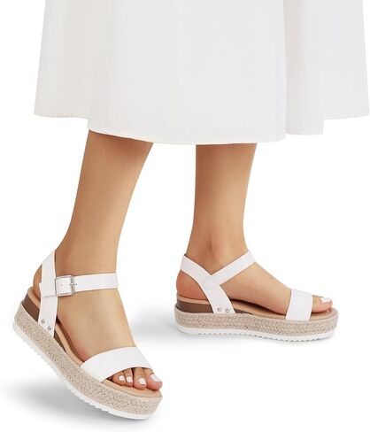 DREAM PAIRS Women's Platform Espadrilles Wedge Sandals, Comfortable Open Toe One Band Sandals for Women Dressy Casual Summer in Saudi Arabia