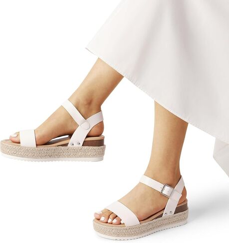 DREAM PAIRS Women's Platform Espadrilles Wedge Sandals, Comfortable Open Toe One Band Sandals for Women Dressy Casual Summer in Saudi Arabia