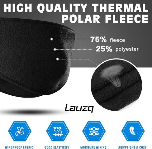 عصابة رأس لتدفئة الأذن من الصوف الشتوي للرجال والنساء والأطفال والجري وركوب الدراجات، 3 قطع 2 أسود-DP-أزرق in Kuwait
