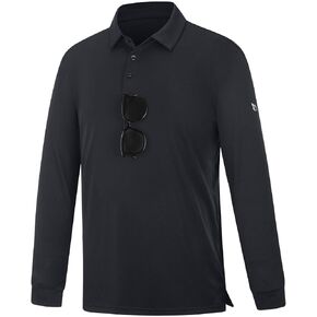BALEAF Men's Long Sleeve Golf Shirt Collared Shirts Polo UPF 50+ Lightweight Quick Dry Work Casual Outdoor