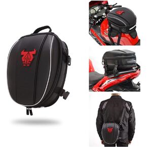 Motorcycle Tail Bag,Dual Motorcycle Seat Bag Backpack Waterproof Luggage Bag Saddle Bags Multifunctional Motorcycle Bags(Red)