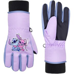 Lilo & Stitch Winter Gloves and Mittens – Girls Ski Gloves Waterproof, 3M Thinsulate, Ages 2-5 and 4-10, Anti-Slip Grip