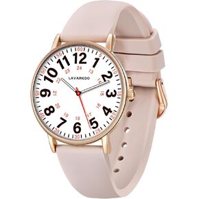 Nurse Watch for Nurses Doctors Women Men,Waterproof Analog Watches with Luminous Dial and Japanese Quartz Movement,Easy to Read Military Time Watch with Second Hand, 12/24 Hours,Silicone Band