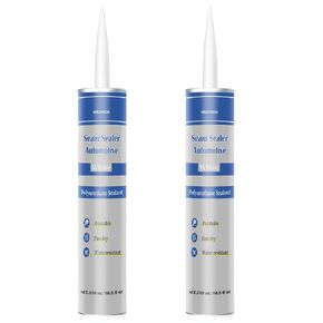 2 Pack Polyurethane Seam Sealer Automotive,High Flexible Auto Body Filler Sealing Automotive and RV Seams and Joints for Bare or Painted Surfaces, Automotive Seam Sealer,10.5 fl oz,White