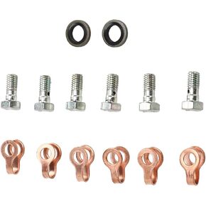 Fuel Return Line Banjo Bolt Kit, 14Pcs Metal Alloy + Rubber Fuel Return Pipe Bolt Kit for Cummins Industrial 4bt, 6bt and 6ct Engines for Cummins 12V 6bt from 1989-1998 (early) 12v Engine