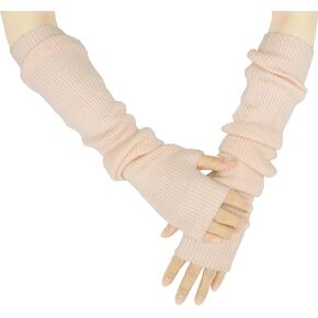 Warm Cashmere Long Arm Gloves for Women Cozy Winter Fingerless Gloves Soft Arm Warmers,Great Holiday Gift