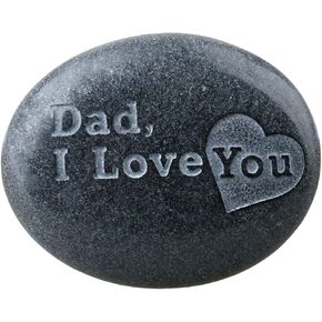 SUNYIK Black Engraved Inspirational Stones for Father's Day-Dad,I Love You (1.3-2"),Pack of 1
