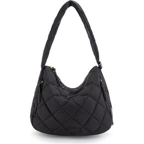 Missnine Quilted Puffer Tote Bag for Women with Adjustable Strap Puffy Shoulder Bag Large Carryall Crossbody Purse Hobo Bags