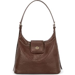 BOSTANTEN Women Leather Handbag Designer Large Hobo Purses Shoulder Bag Brown