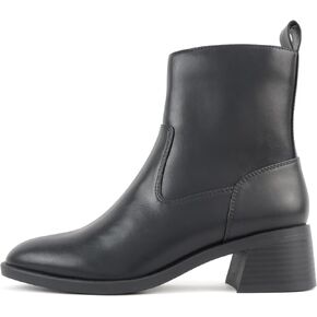 Soda “Heron" ~ Women Round Toe Low Block Heel Ankle Boot with Side Zipper