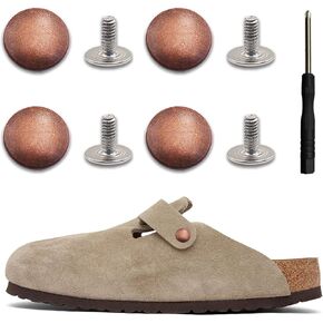 KOTESLLOE Replace Rivets for Suede Cork Clog Potato Shoes with Screw Driver, Replacement Rivets Button for Boston Clogs Shoes, Easy Installation Compatible with Footbed Clogs Repair Parts, Women Men