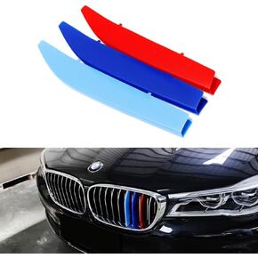 M Colors(red blue light blue) Grille Insert Trims Decorate Compatible with 2016-2018 bmw G11 G12 7 Series 9-Beam Standard Grill