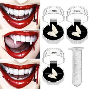 UOUYOO Vampire Teeth Vampire fangs Vampire fangs fake fangs for Cosplay Party Props Halloween Party Fangs (Vampire Teeth 1)