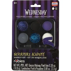 Rubies Adult Wednesday Addams Wednesday Nevermore Halloween Makeup Kit for Themed Parties and Halloween, One Size