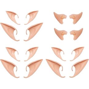 8 Pair Fairy Pixie Elf Ears,Latex Soft Pointy Ears,Latex Dress Up Ears,Cosplay Ears for Cosplay Halloween Christmas Any Themed Party,3 Styles…