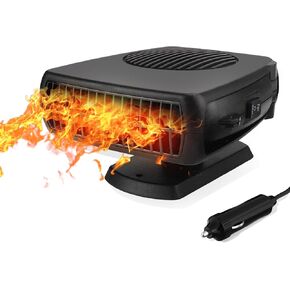 Car Heater,12V 200W Portable Windshield Defroster Demister with Heating/Cooling Fan and Plug in Cigarette Lighter Fast Heating Defrost Defogger with Ergonomic Handheld Design for All Kinds of Cars