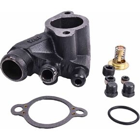 Thermostat Housing 3850360 0987716 0986292 with Thermostat 3856961 383307 Compatible With Volvo Penta V8 V6 4.3 5.0 5.7 7.4 8.2 4.3L 5.0L 5.7L 7.4L Engine