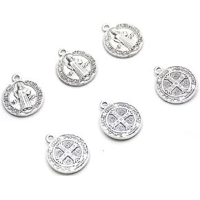 Set of 20 St. Benedict Medal 7/8-inch Metal Saints Pendants Bulk Bulk Purchase