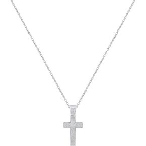 Dazzlingrock Collection Round White Diamond Mens Cross Charm Pendant (0.50 ctw, Color: I-J, Clarity: I2-I3) in 925 Sterling Silver