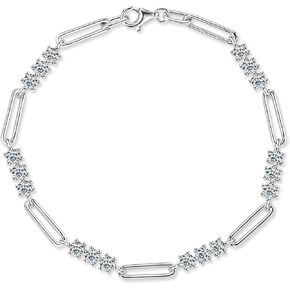 3mm Moissanite Tennis Bracelet, 1.8cttw D Color VVS1 925 Sterling Silver Bracelet fit 7" Below Wrist for Women Wife Birthday Valentine's day Jewelry Gifts