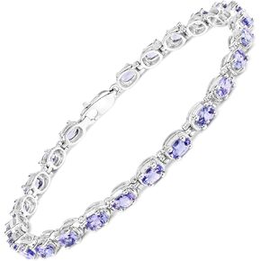 Tanzanite Bracelet, Natural Tanzanite Oval Tennis Bracelet in .925 Sterling Silver, December Birthstone Bracelet, Gifts for Her