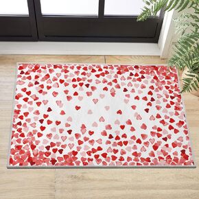 Artoid Mode Red Love Hearts Valentine's Day Runner Rug, Anniversary Home Decor Low-Profile Non-Slip Washable Area Rug for Bathroom Entryway Bedroom Kitchen Laundry Room Indoor 2x6 Feet