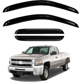 واقيات المطر لنوافذ السيارة لسيارة Chevy/GMC 2007-2013 Silverado/Sierra Extended Cab، واقيات المطر لعام 2014 Silverado/Sierra 2500HD/3500HD نافذة تقليل الضوضاء واقيات المطر