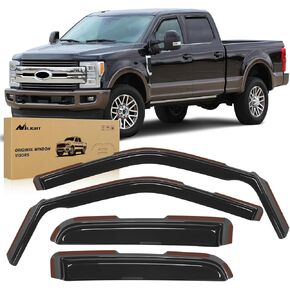 Nilight in Channel Rain Guards for Ford F150 Raptor 2015-2020 Super Cab, Ford F250 F350 F450 F550 Super Duty 2017 2018 2019 2020 2021 2022 2023 Super Cab Window Deflectors,Vent Window Visors-4PCS