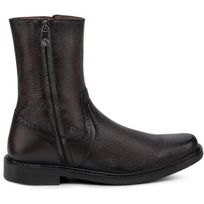 FRANCO CUADRA Men's Dress Boot in Genuine Deer Leather Dark Brown G03VNTS