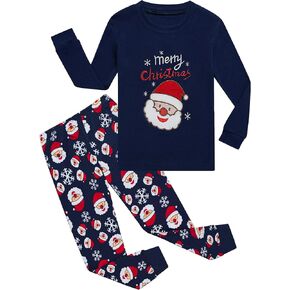 Tphon Kids Christmas Pajamas Sets Santa Claus Dinosaur Sleepwear Long Sleeve PJS Set for Boys Girls 2-12 Years