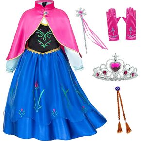 Princess Costumes Birthday Party Dress Up for Little Girls/Long Sleeve with Cape