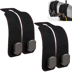 Car Seat Hooks for Headrest, 2 Pack Headrest Hooks for Car, Car Hooks for Purses and Bags, Car Seat Back Storage Hook Car Organization Accessories (Black)